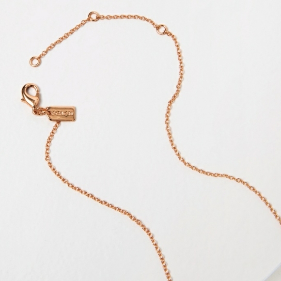 COACH Open Circle Necklace and Tea Rose Stud Set - Picture 5 of 5